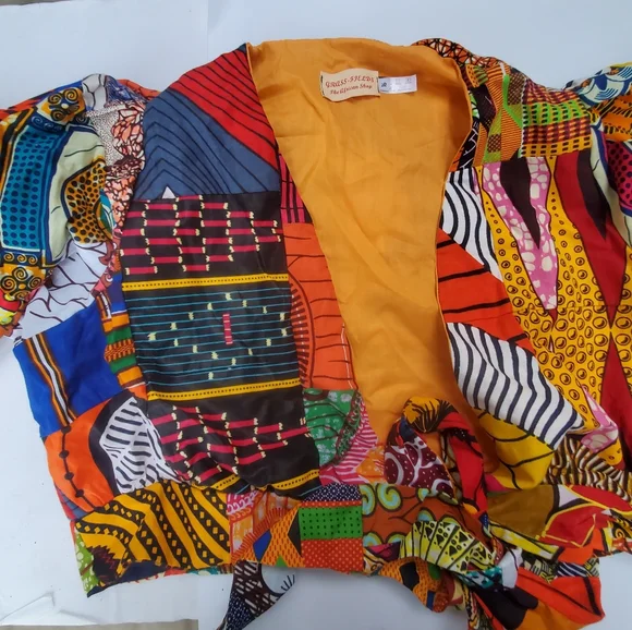 African Print WrapTop size UK 16 US 12 - Picture 1 of 7